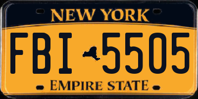 NY license plate FBI5505