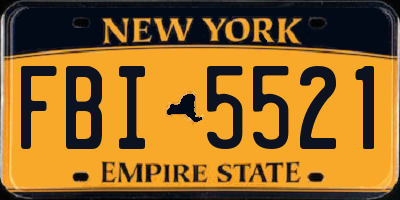 NY license plate FBI5521