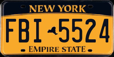 NY license plate FBI5524