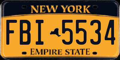 NY license plate FBI5534