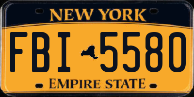 NY license plate FBI5580
