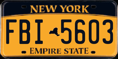 NY license plate FBI5603