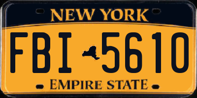 NY license plate FBI5610