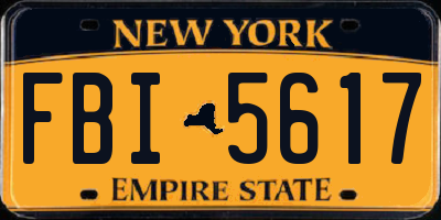 NY license plate FBI5617
