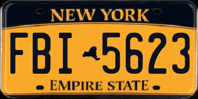 NY license plate FBI5623