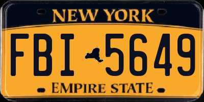 NY license plate FBI5649
