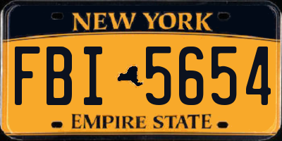 NY license plate FBI5654