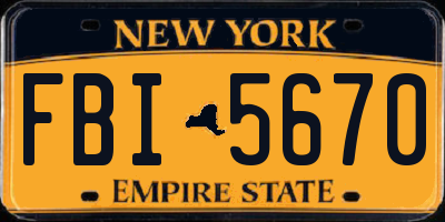 NY license plate FBI5670