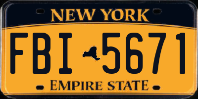 NY license plate FBI5671
