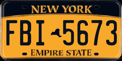 NY license plate FBI5673