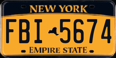 NY license plate FBI5674