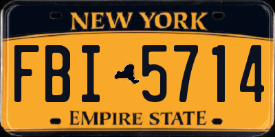 NY license plate FBI5714