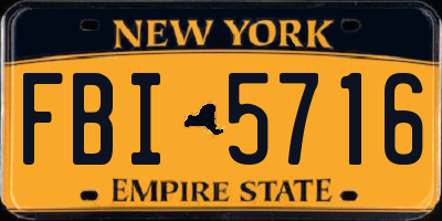 NY license plate FBI5716