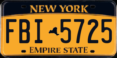 NY license plate FBI5725