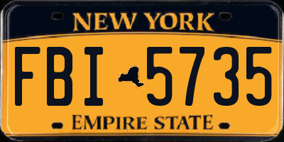 NY license plate FBI5735