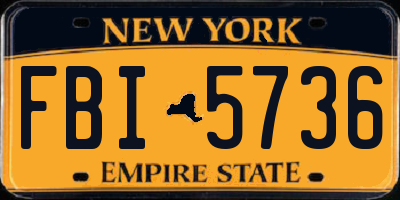 NY license plate FBI5736