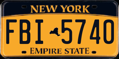 NY license plate FBI5740