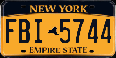 NY license plate FBI5744