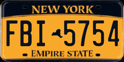 NY license plate FBI5754