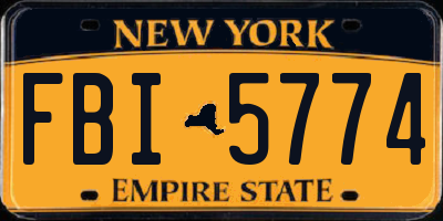 NY license plate FBI5774