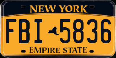 NY license plate FBI5836