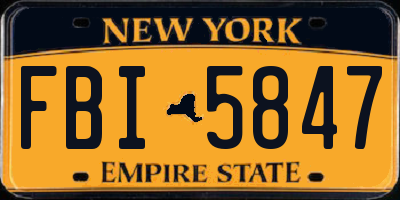NY license plate FBI5847