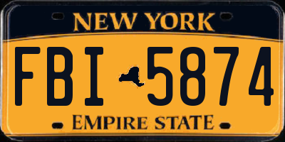 NY license plate FBI5874