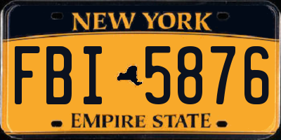 NY license plate FBI5876