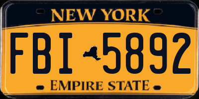 NY license plate FBI5892