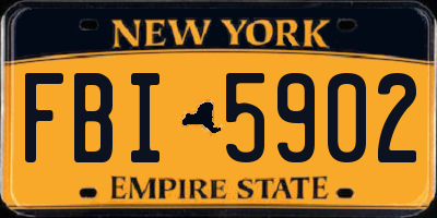 NY license plate FBI5902