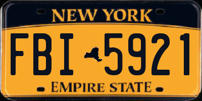NY license plate FBI5921