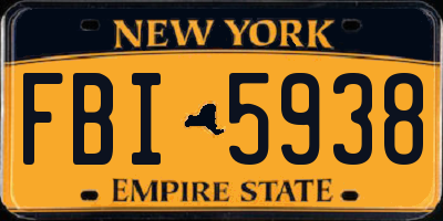 NY license plate FBI5938