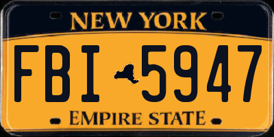 NY license plate FBI5947