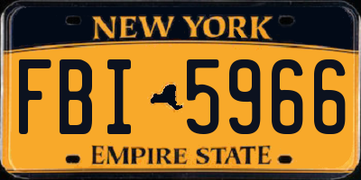 NY license plate FBI5966