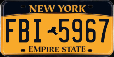NY license plate FBI5967