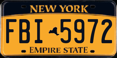 NY license plate FBI5972