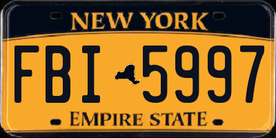 NY license plate FBI5997