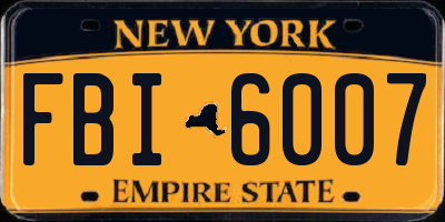 NY license plate FBI6007