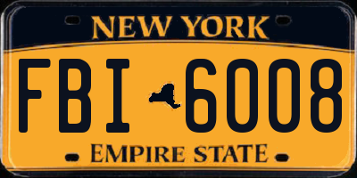NY license plate FBI6008