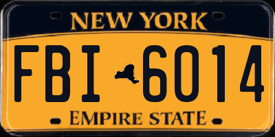 NY license plate FBI6014