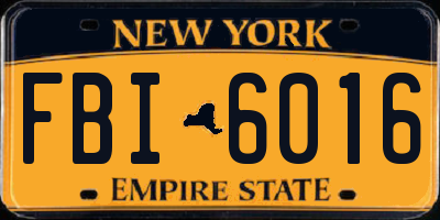 NY license plate FBI6016