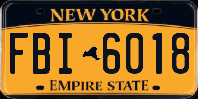 NY license plate FBI6018