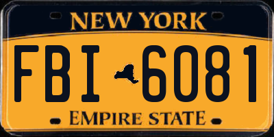 NY license plate FBI6081