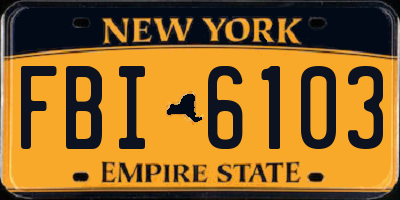 NY license plate FBI6103