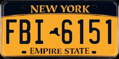 NY license plate FBI6151