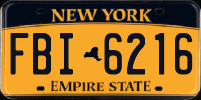 NY license plate FBI6216