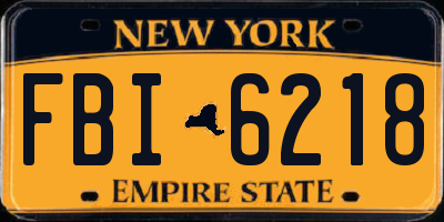 NY license plate FBI6218