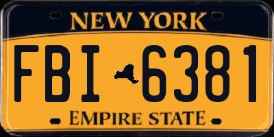 NY license plate FBI6381