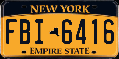 NY license plate FBI6416
