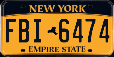 NY license plate FBI6474
